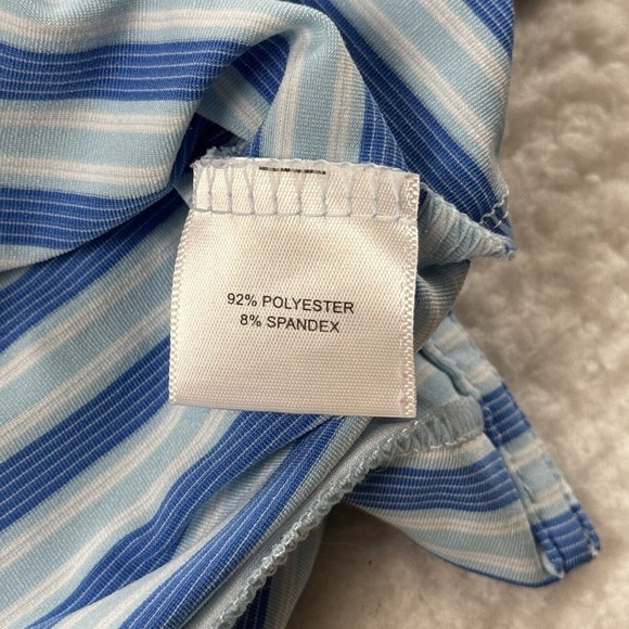 Peter Millar Polo Shirt Men's Large Blue Stripe Summer Comfort Performance - Picture 5 of 8